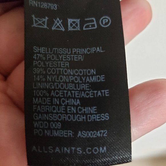 All Saints Spitalfields Gainsborough Black Embellished Cocktail Dress UK… - Picture 8 of 9